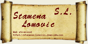 Stamena Lomović vizit kartica